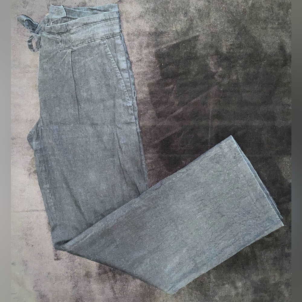 BCBG MAXAZRIA - Black Linen Blend Pants